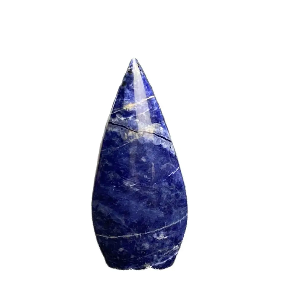 Natural Blue Stone Free Form Torch Reiki Healing Crystal Shape Degaussing Meditation Garden Aquarium Home Decor Gift