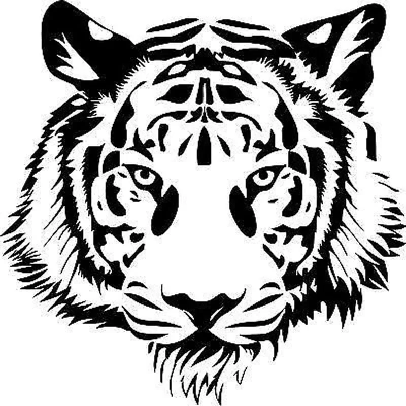 Car Stickers POWERFUL TIGER HEAD Vinyl Decals Motorcycle Decoration Accessories Waterproof Sunscreen Cover Scratches PVC,30CM