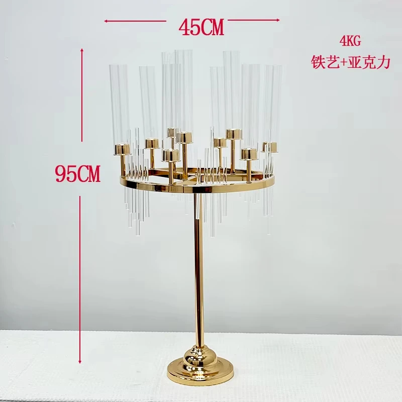 9-Arm Tall Floor Candelabra Metal Candle Holder Stand Wedding Centerpiece Home Party Decor 4pcs Set