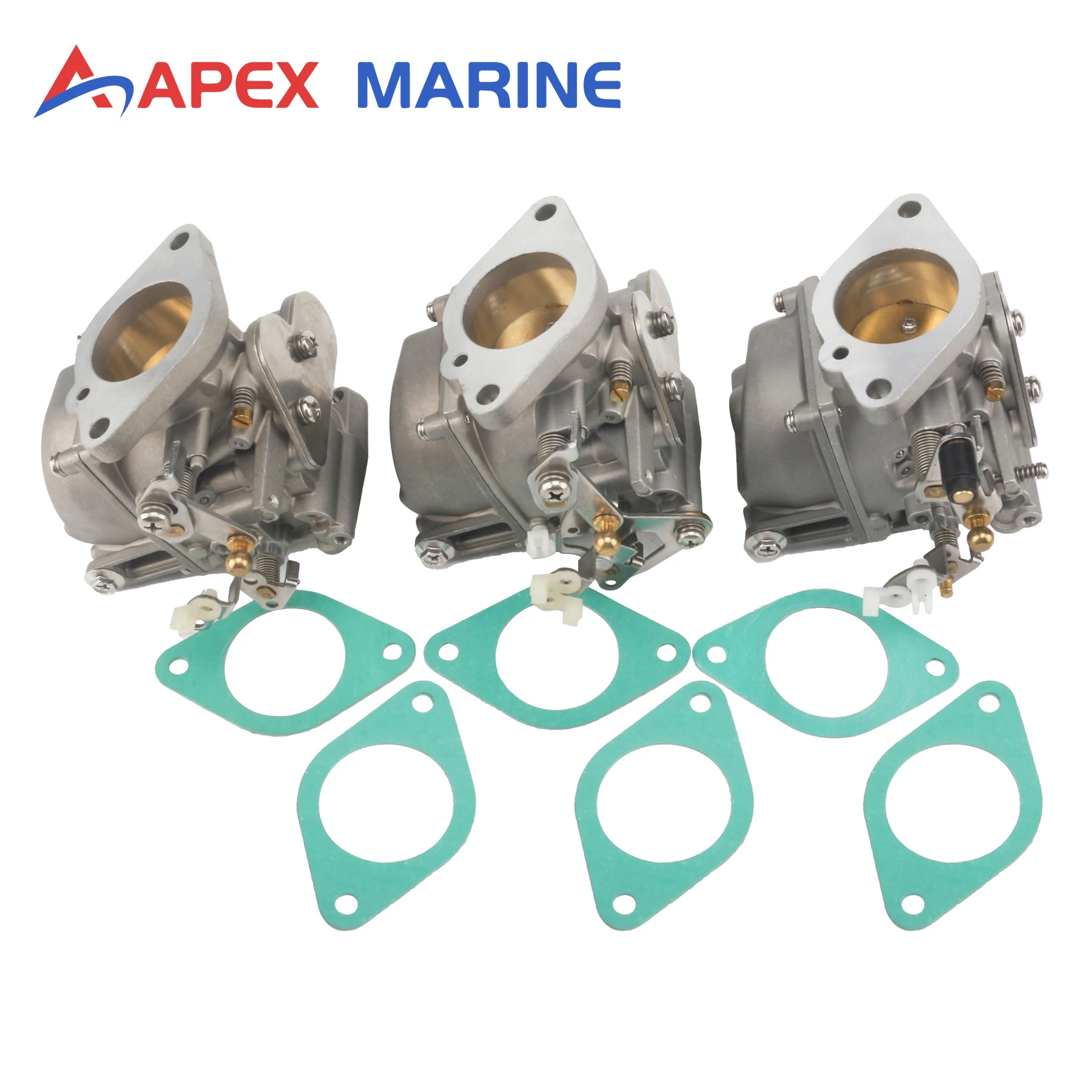 688-14301-40 Carburetor Assy with Gaskets for Yamaha 2-Stroke 75 85 HP 3Cyl Marine Outboard Engine 688-14302-40 688-14303-40
