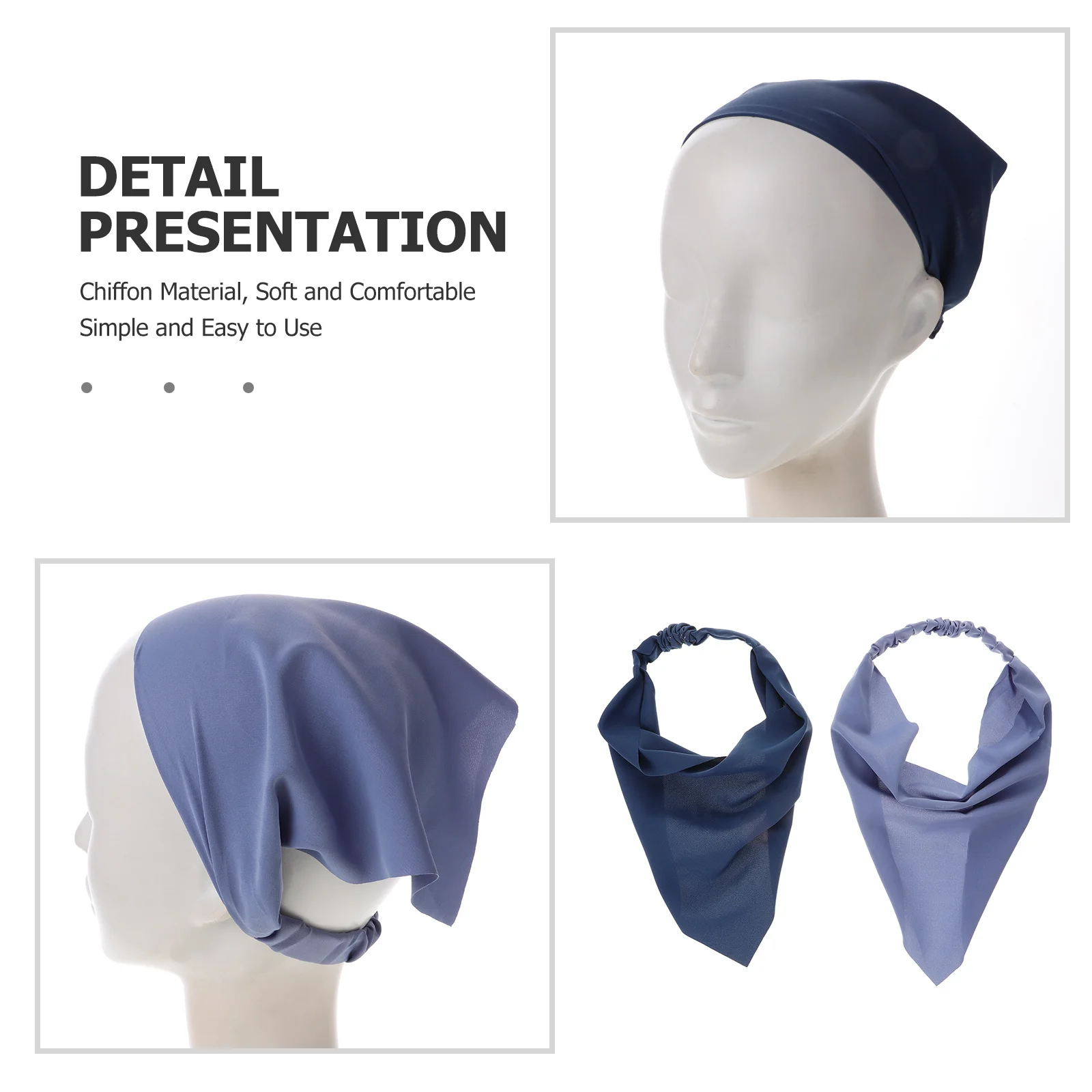 2 قطعة وشاح الرأس مثلث للنساء موضة باندانا عقال لينة خفيفة الوزن وشاح الشعر خمر التفاف الإكسسوارات عصابات النساء