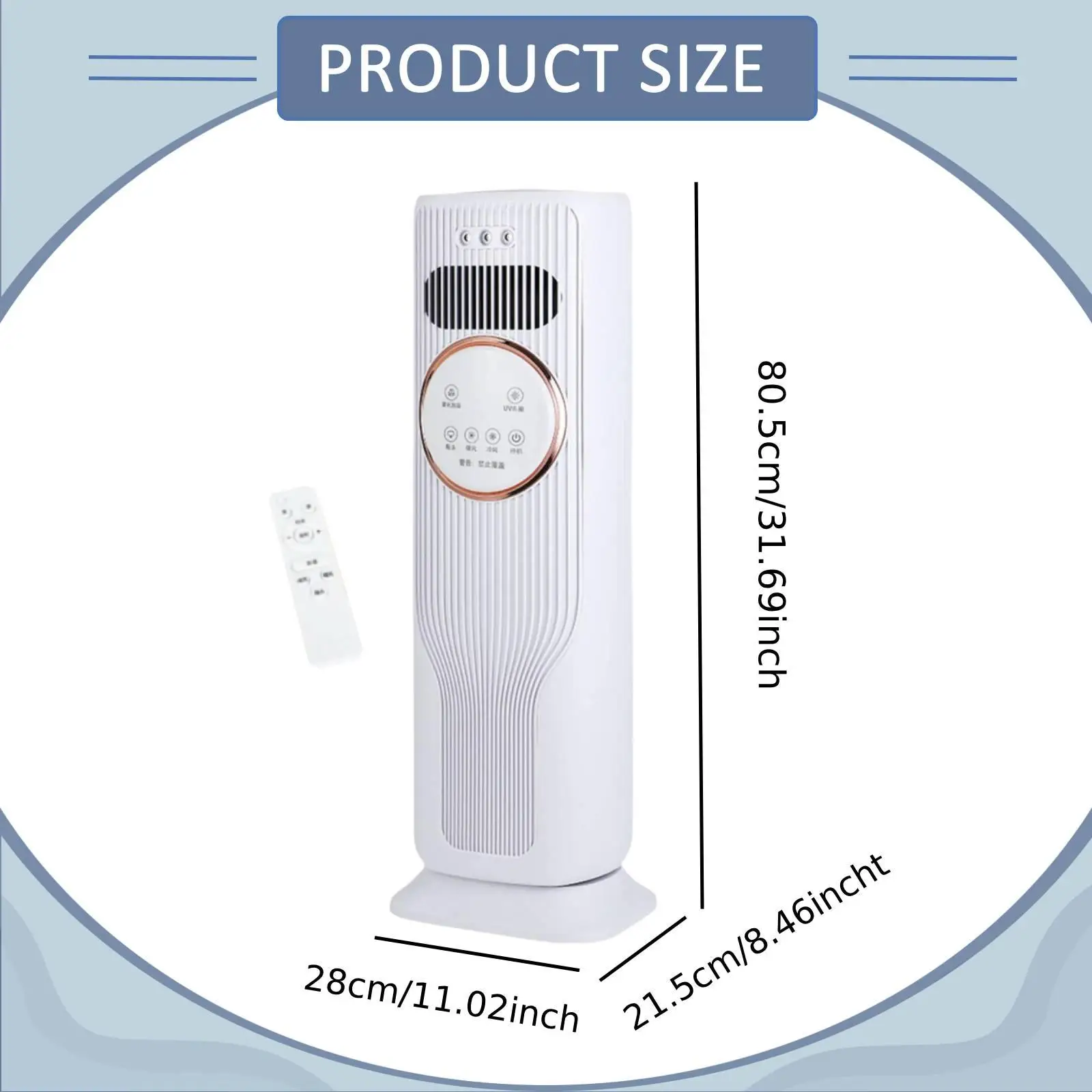 Three Level Ventilation Portable Fan Heater with Water Ice Tank for Home Bedroom Air Conditioning