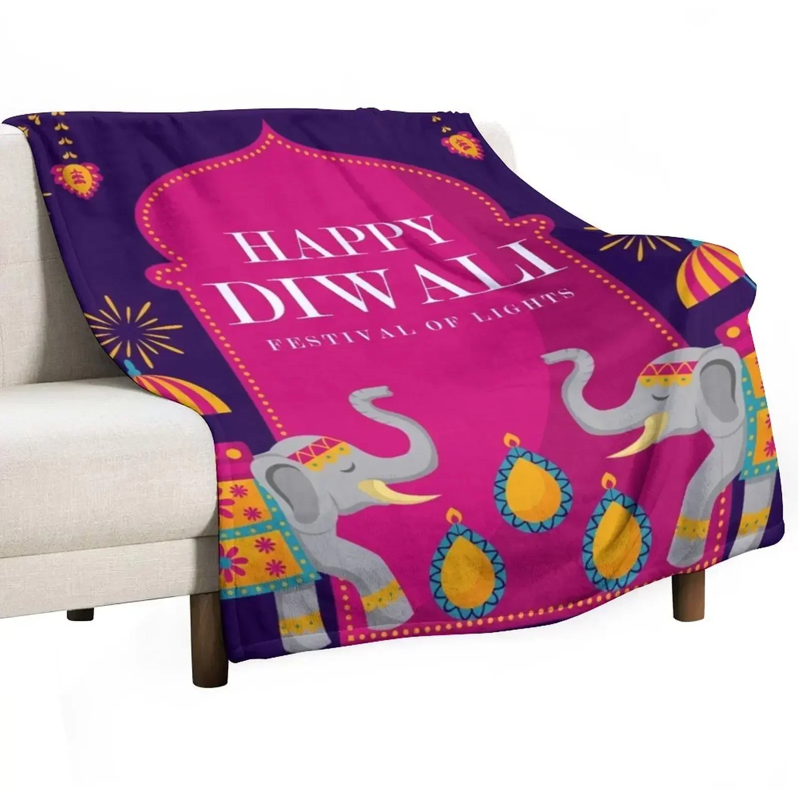 

Happy Diwali - Festival Of Lights Throw Blanket anime Blankets For Baby Quilt Blankets