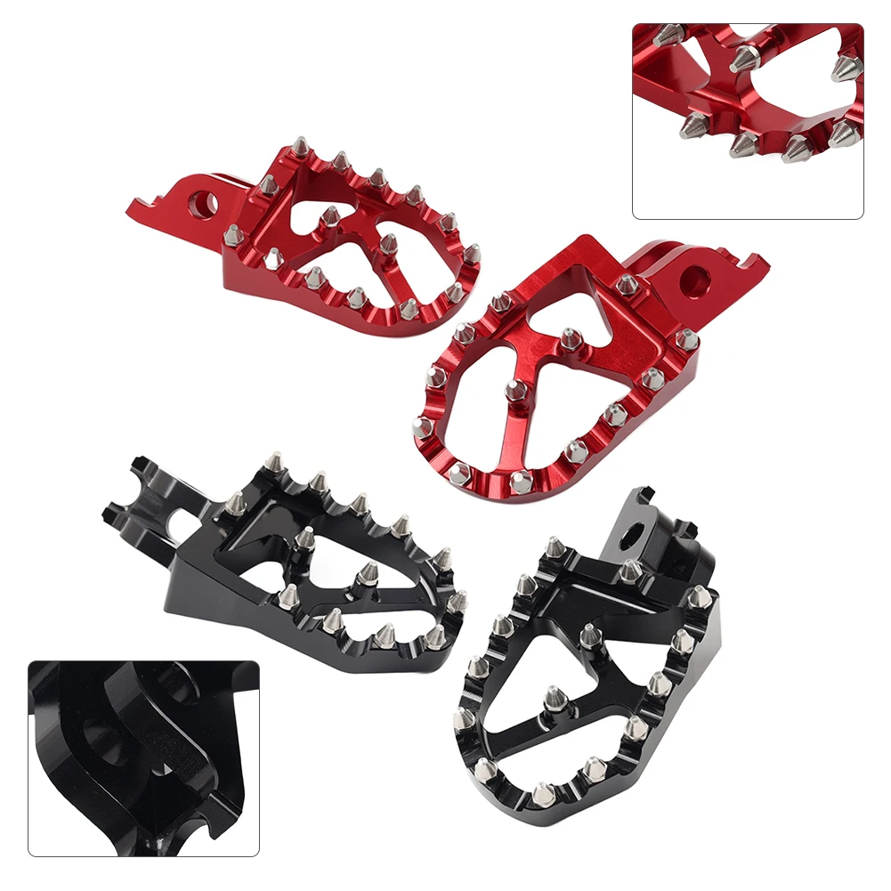 1Pair CNC Motorcycle Dirt Bike Footpegs Foot Pedals For Honda CR250 CRF250R For Kawasaki KX250 KX450