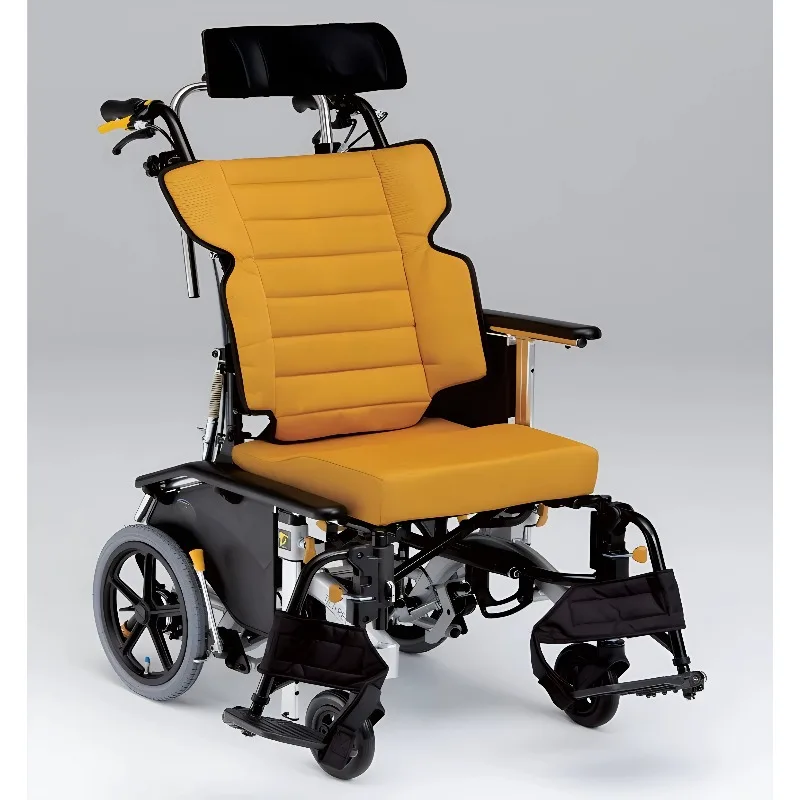 Wheelchair: High-back, adjustable seat angle, lightweight folding wheelchair