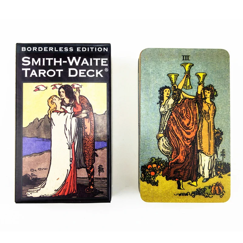 Tarot Cards Borderless Edition Smith Waite English Letters Art Paper Oracle Cards Astrologer Divination Family Table Board Games