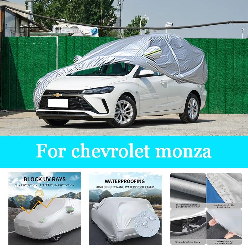 

Car Cover Outdoor Full Exterior Snow Cover Sunshade Waterproof Dustproof Protection with Reflective Strips for Chevrolet Monza