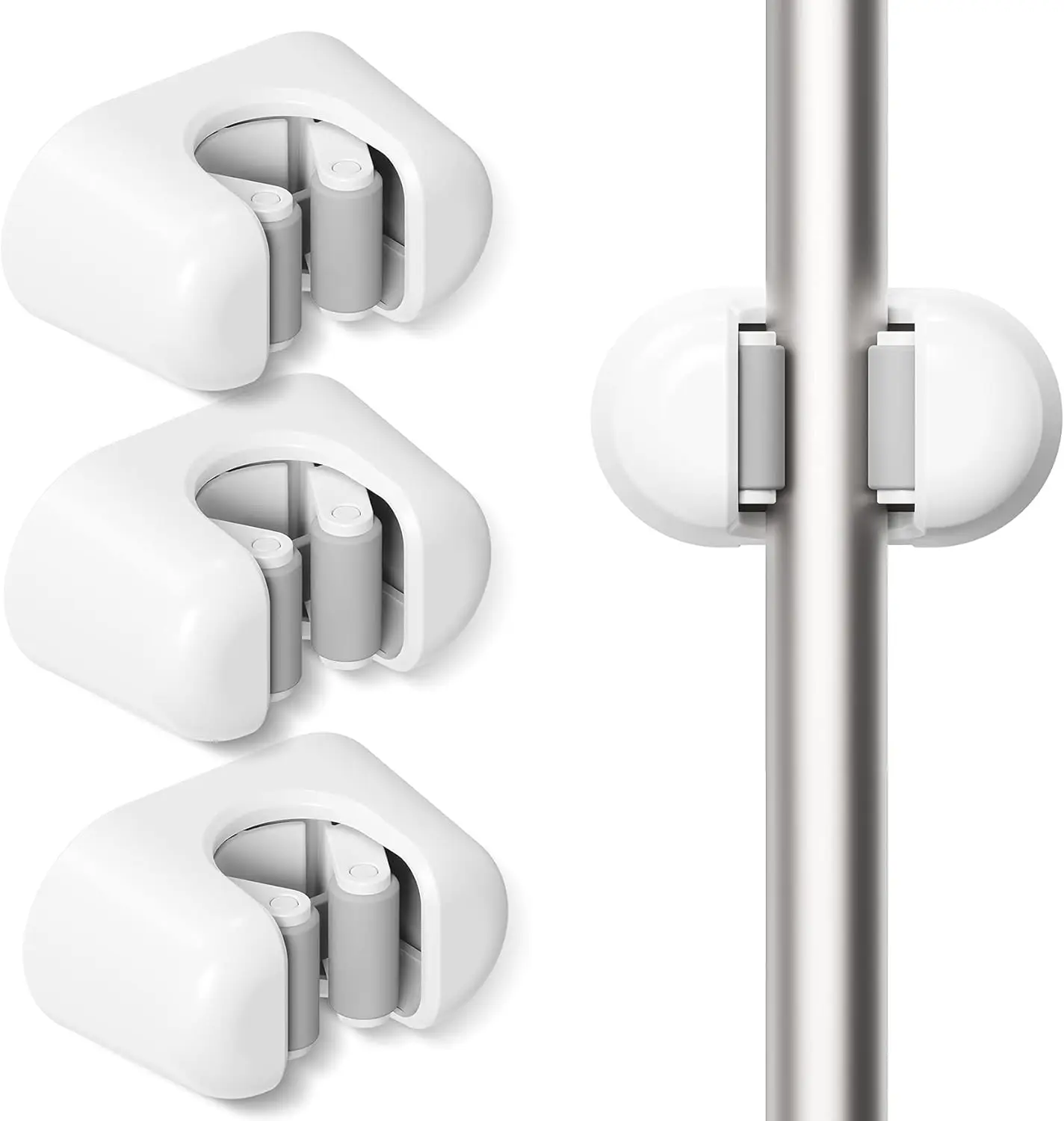 

Держатель для метлы, настенный органайзер для швабры из 3 предметов, самоклеящаяся вешалка для ванной комнаты, кухни, хранения в гараже