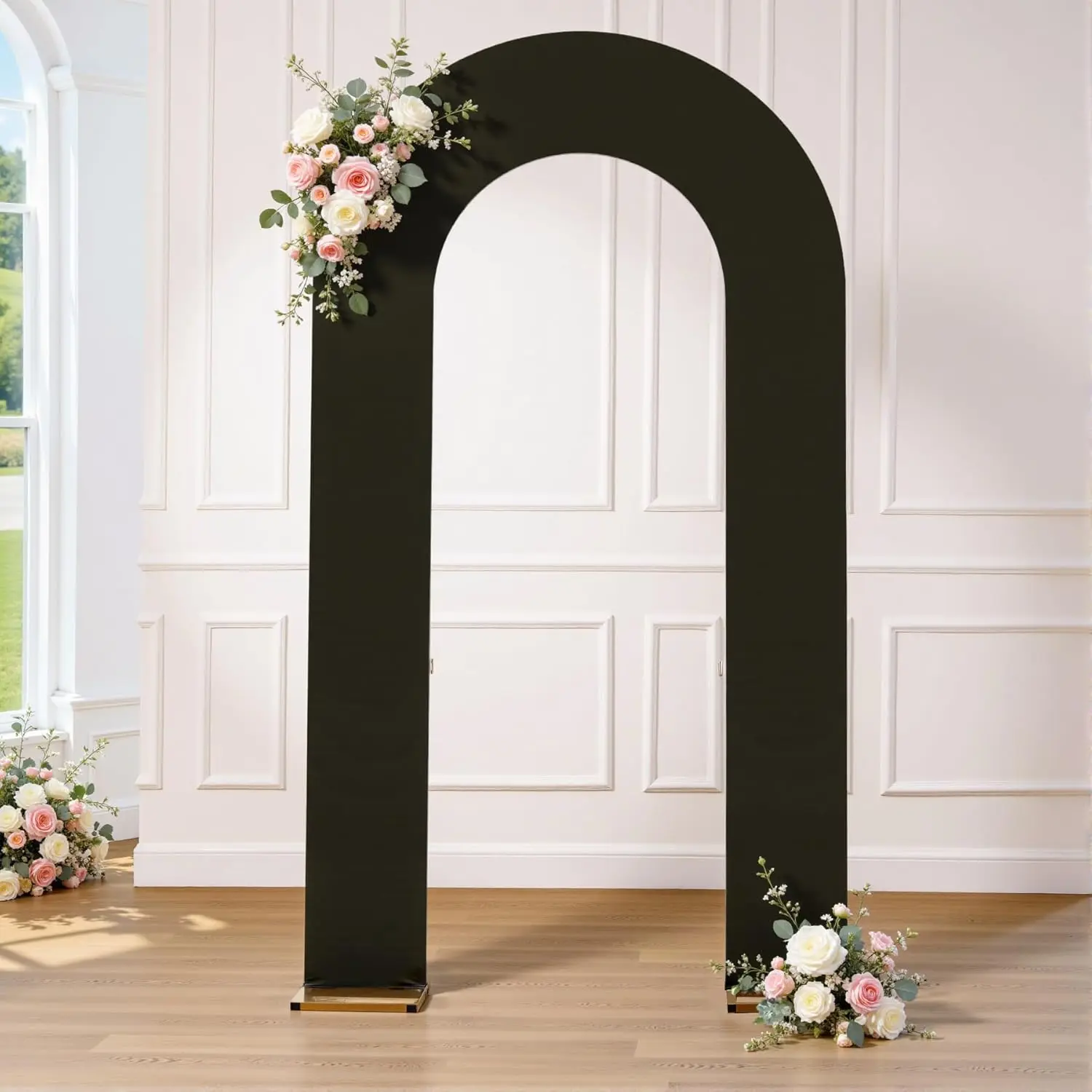 Housse de support d'arche en spandex en forme de U de 7/7,2 pieds pour décorations de fête d'anniversaire, de baby shower ou de mariage, extensible et double face