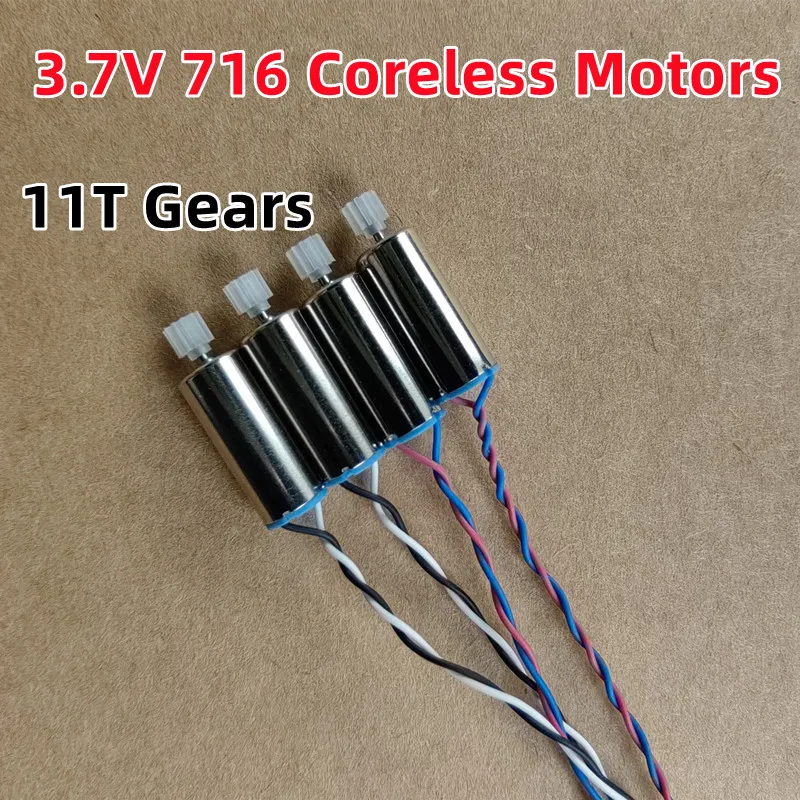 4pcs 716 Coreless Motor 3.7V 11T Gears Motors For R/C Drone Spare Parts Kit F84 Drone Foldable Quadcopter