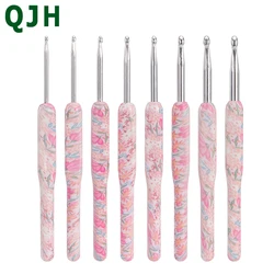 2.5mm-6mm High-Quality Stainless Steel Crochet Needle Plastic Grip Buffering Handle Weaving Hook DIY Tool Knitting Needle