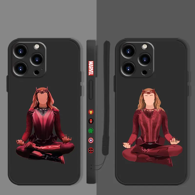 Case for iPhone 14 13 11 12 Pro XS Max X XR 7 8 6 6S Plus Mini SE2 SE Liquid Silicone Phone Cases Scarlet Witch Wanda Maximoff