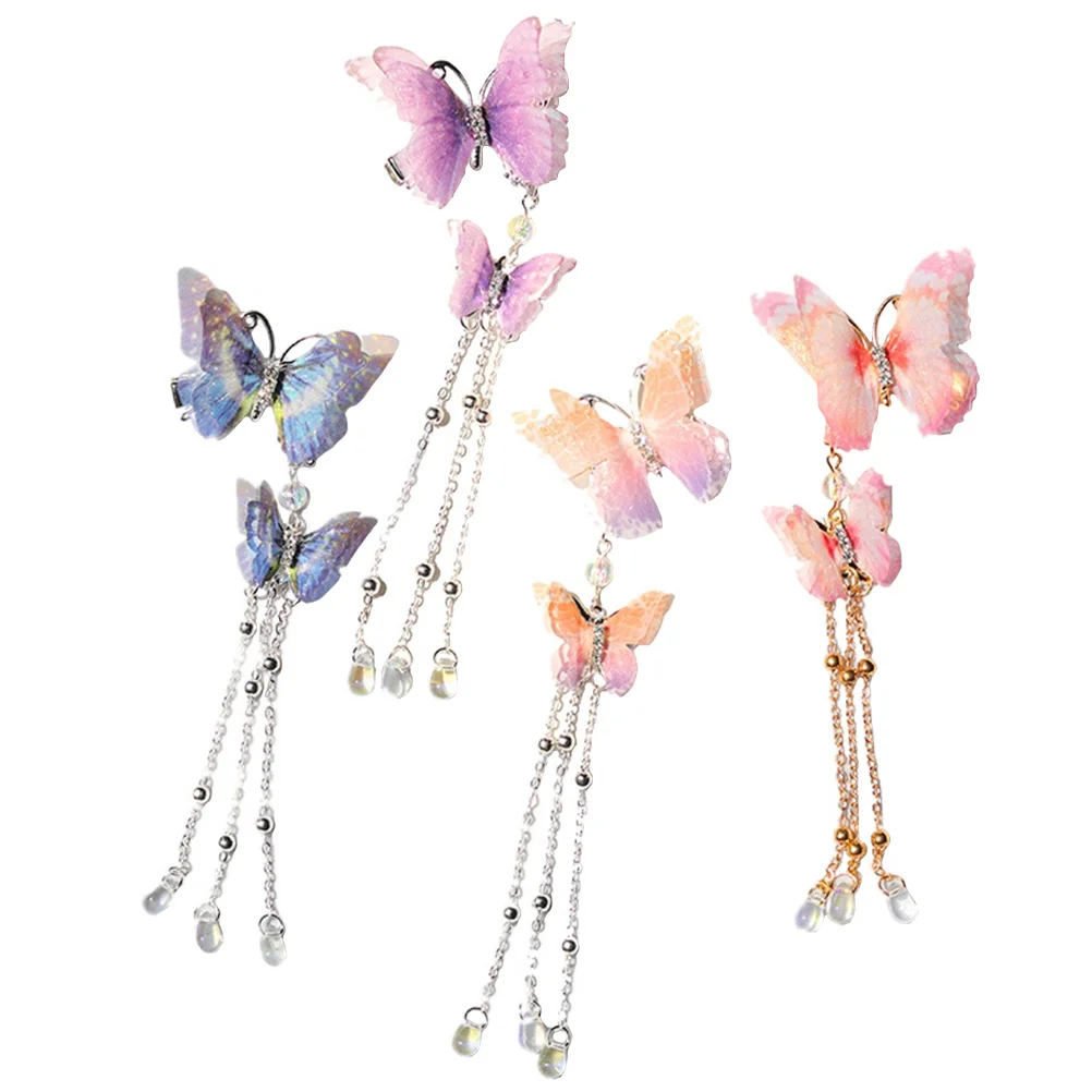 

Butterfly Hair Clips Tassel Barrettes Accessories Girls Women Stylish Comfortable Durable Novel Design Hair Pins