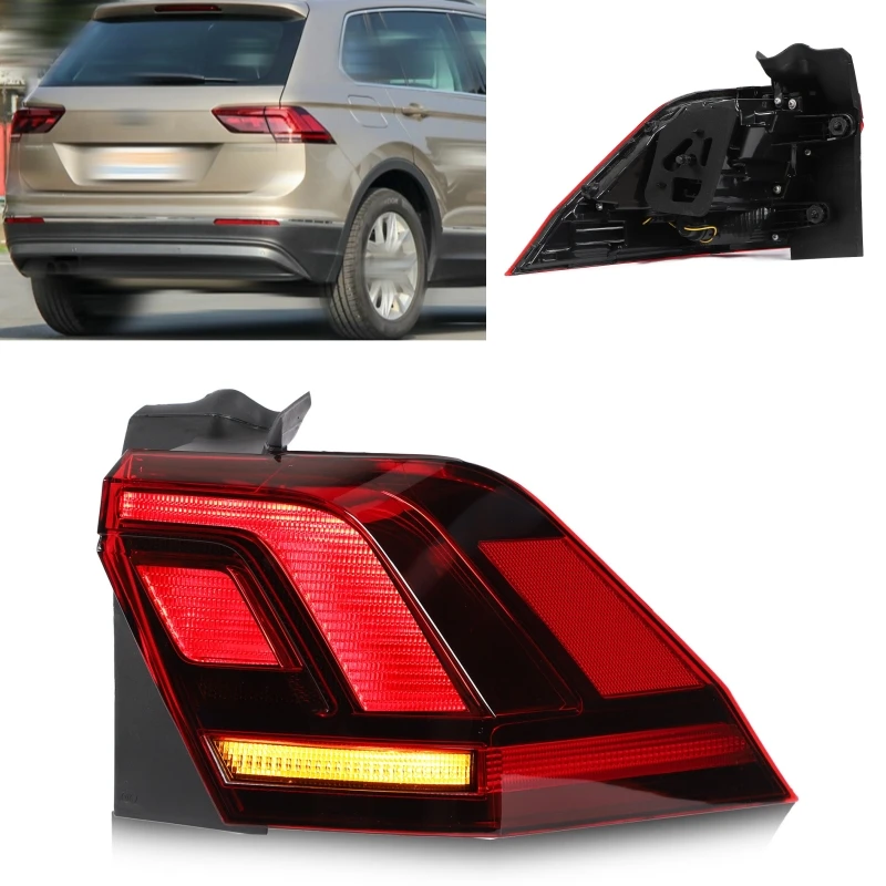 

For VW Tiguan 2016 2017 2018 2019 2020 European version 1Pc Right LED Outer Tail Light Rear Lamp Amber Turn Signal Brake Light