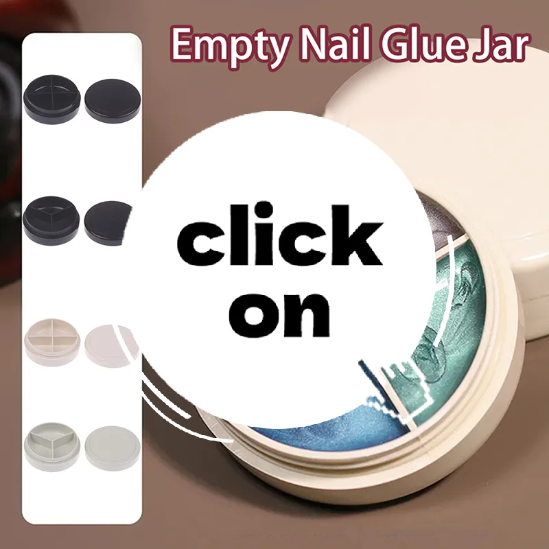 3/4 Grids Nail Patting Gel Empty Jar Glitter Nail Painted Polish Holder Case Packaging Box Manicure UV Glue Organizer Plastic