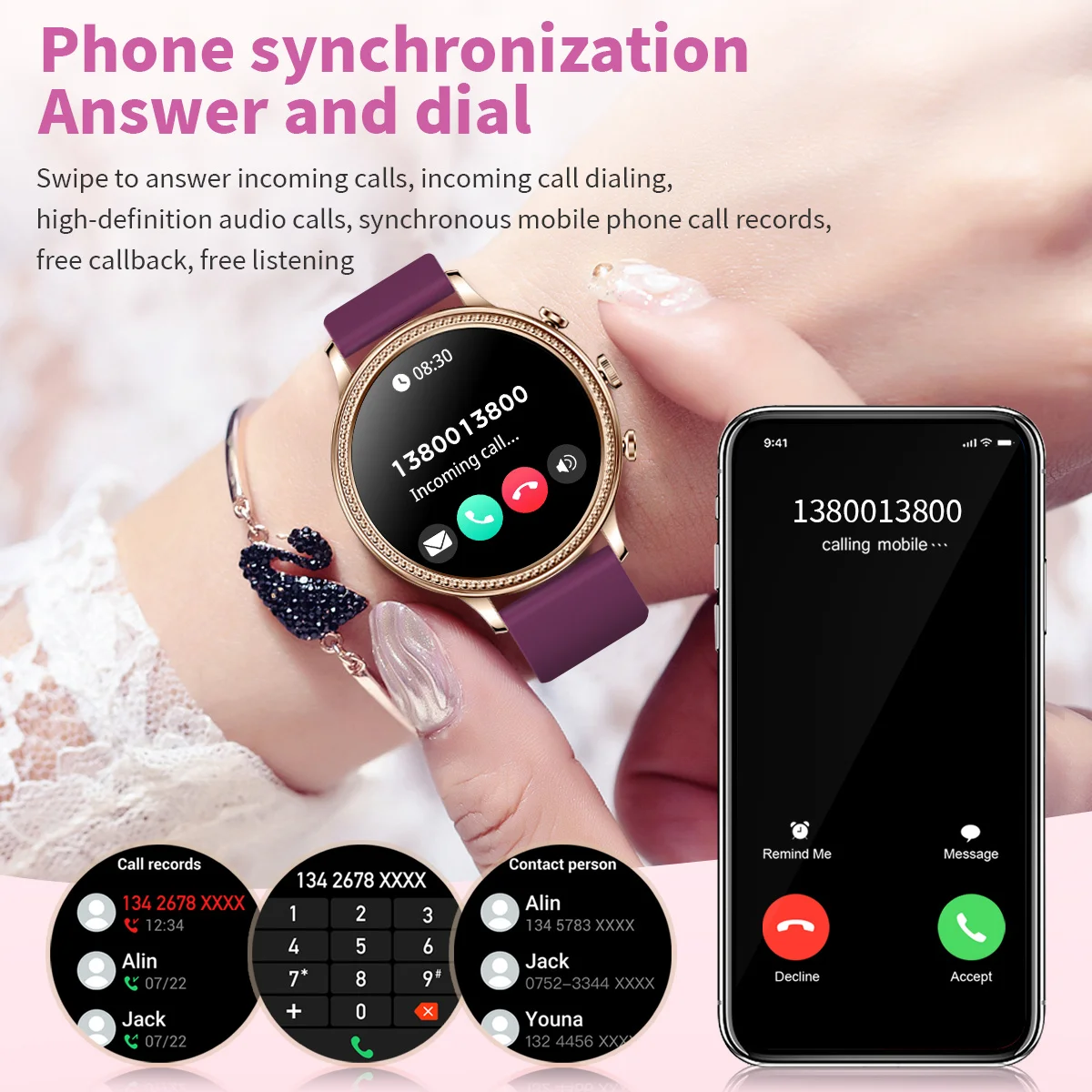 XIAOMI Mijia Luxury Women Smartwatch Bluetooth Call Connection Phone Ladies Watch Health Heart Rate Monitor Sports Smart Watches