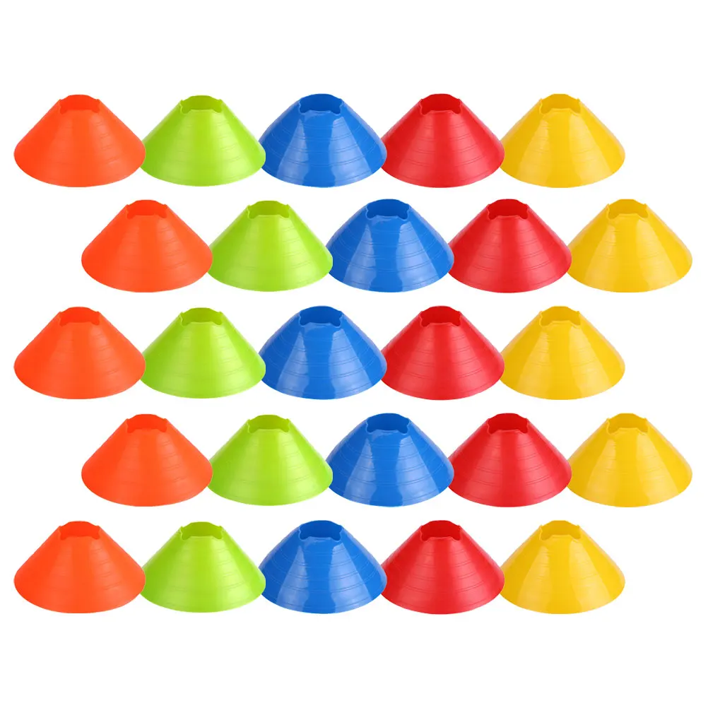 

25 Pcs Football Training Cones Soccer Discs Agility Equipment Professional Portable Supplies Gifts PE Material Bright Color