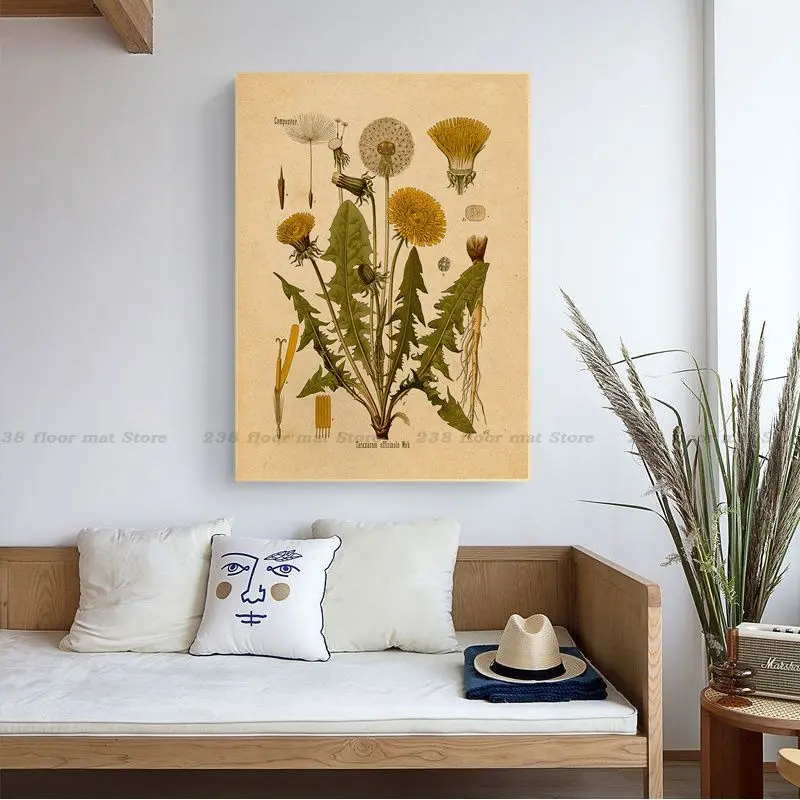 Vintage Wild Plant Botanical Flower DIY poster Vintage Room Home Bar Cafe Decor Room Wall Decor