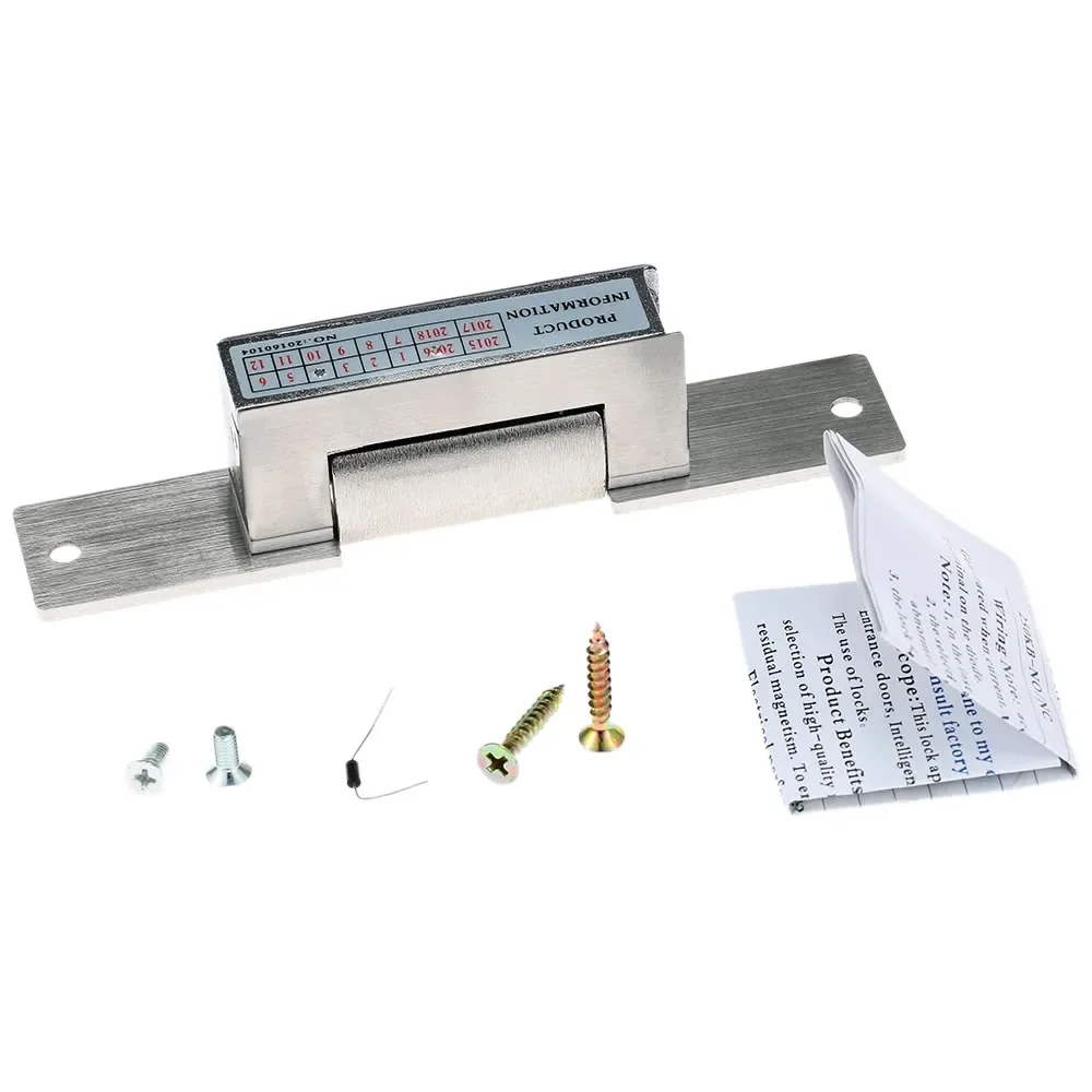 Door Entry Access Control System, Electric Strike Lock, Secure Fail, No Power-on Unlock, Anti-Backlash Diodo, 150kg, 330lb, DC12V