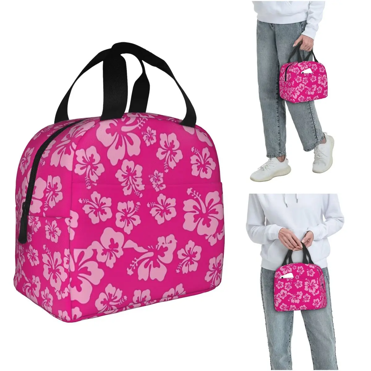 bolsa-termica-com-estampa-floral-de-hibisco-rosa-tropical-para-mulheres-e-criancas-bolsa-termica-para-almoco