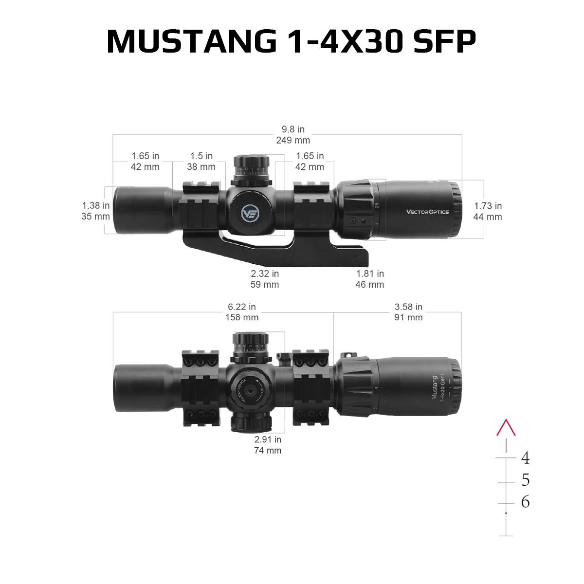 Vector Optics-mira telescópica 1-4x24 1-6x24 SFP/FFP LPVO para Rifles y pistolas de aire AR15 308 30-06, CQB de caza, 5 años de garantía