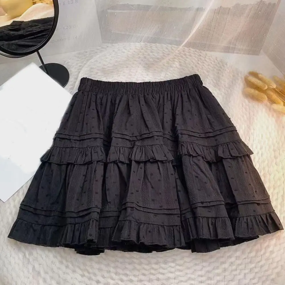 Fashion Dots Shorts Mini Skirt Short Tiered Pleated Mini Skirts A-line Harajuku High Waist Cake Skirt Girl Preppy