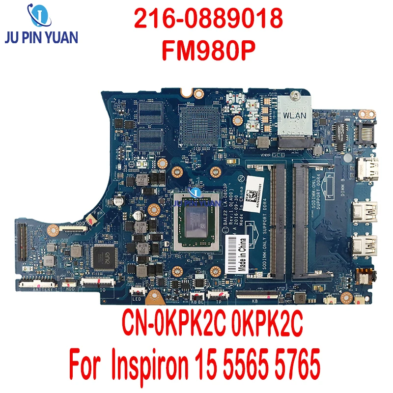 

BAL22 LA-D803P Notebook Mainboard For Dell Inspiron 5565 5765 Laptop Motherboard AMD A10 A12 FX-9800P DDR4 UMA