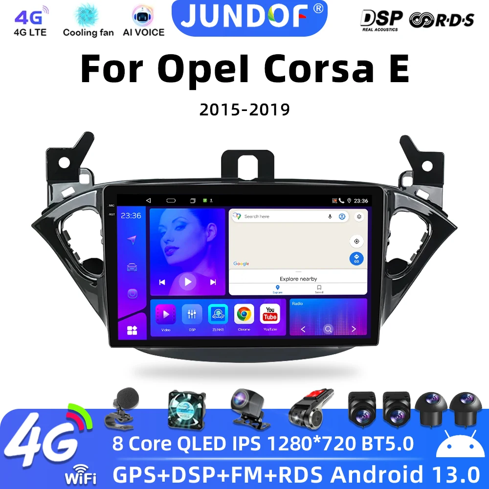 

Carplay 2 Din Android 13 Car Radio Audio Multimedia For Opel Corsa E 2014 2015 - 2019 GPS Navigation Auto Stereo Monitor BT WIFI