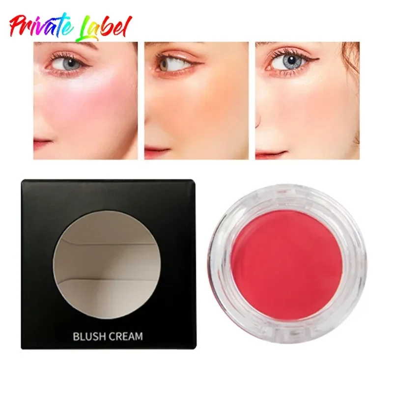 

Custom 7colors Moisturizing Blush Cream Long Lasting Easy To Apply Dual Purpose Pink Rouge Powder Blusher Natural Makeup Bulk