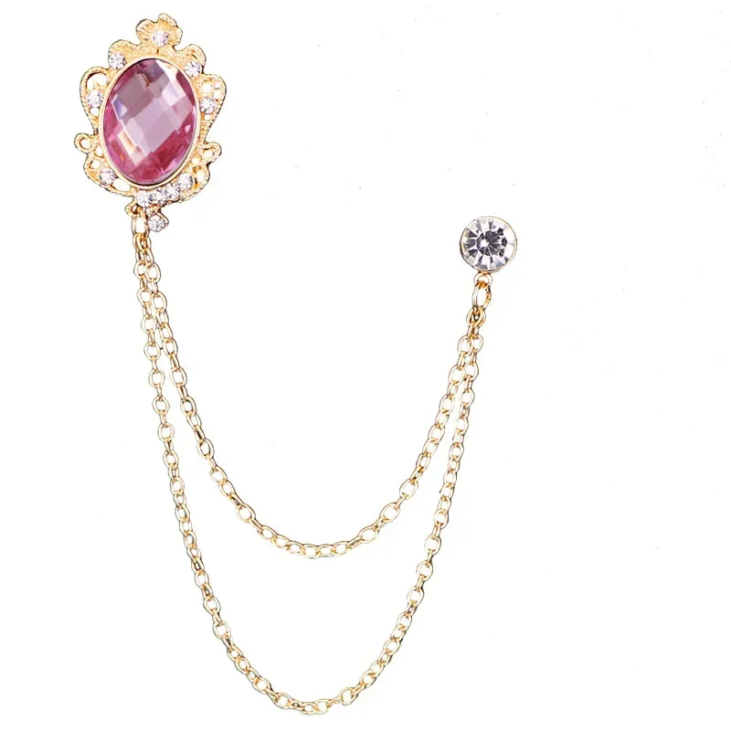 Luxuriöses Kristall-Quasten-Ketten-Brosche-Set – Persönlichkeits-Anzug-Abzeichen für Herren, Kleid-Corsage-Anstecknadel, Schmuck, elegante Krawatten-Accessoires – Detail 10