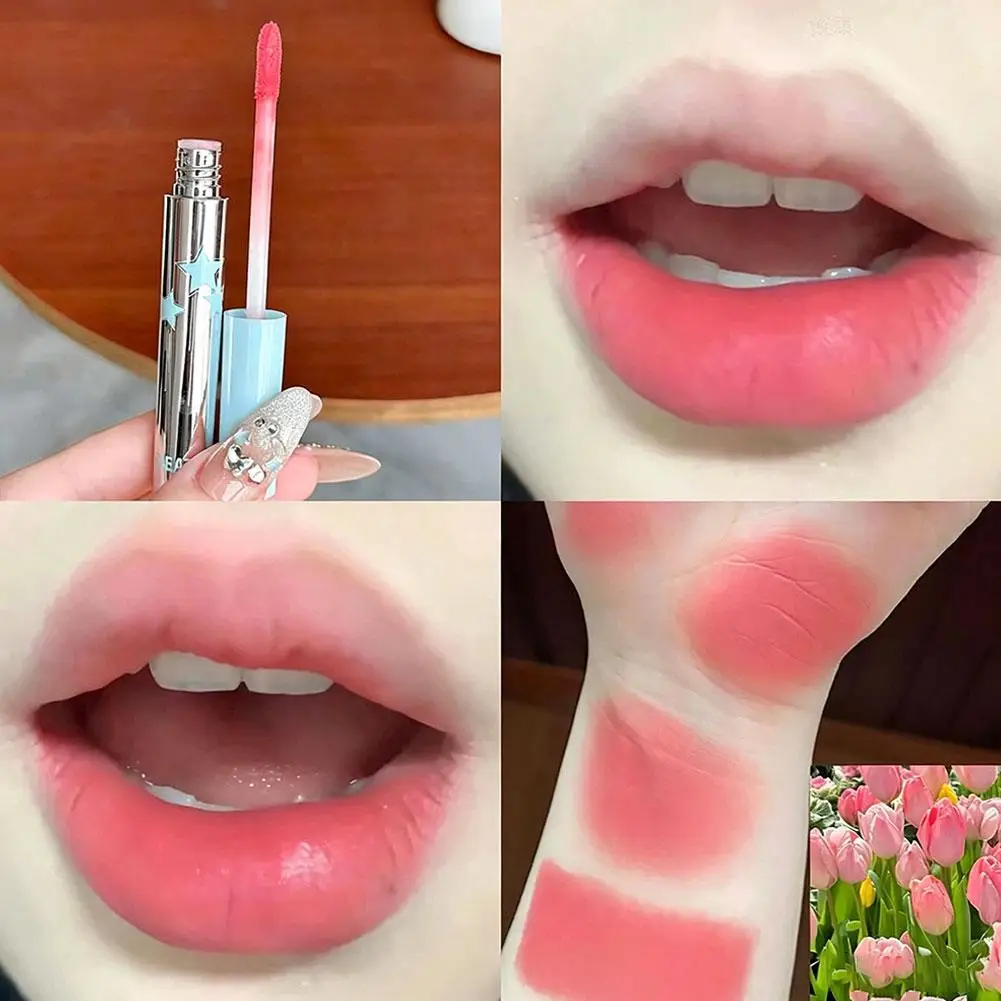 1pc Mist Matte Lip Glaze Punk Green Lip Gloss Matte Velvet Lip Mud Long-lasting Not Easy to Sticky Lip Gloss Peach Pink Lipstick