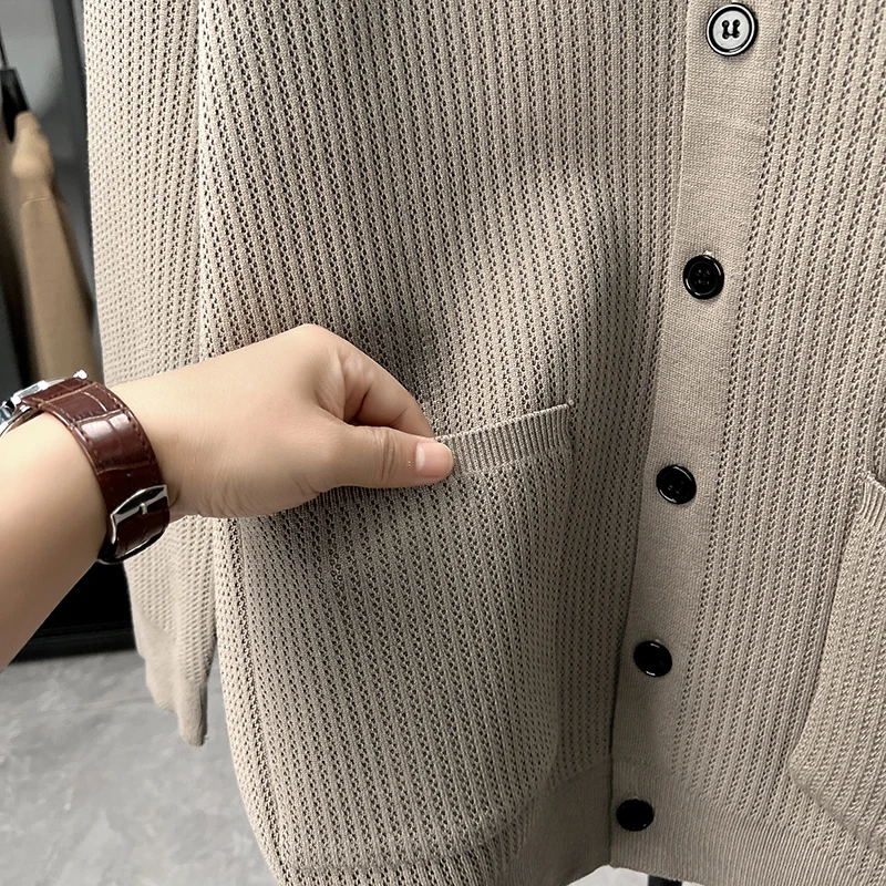 Men's Luxury Knitting High Quality Cardigan Autumn Winter High Quality Long Sleeves Sweater Leisure Fashion Men's Clothing Tops