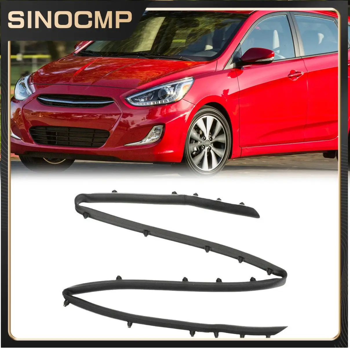 

1Pcs Front Bumper Shield Rubber Seal Strip Trim 86357-1R000 For 2012-2017 Hyundai Accent Sedan NEW
