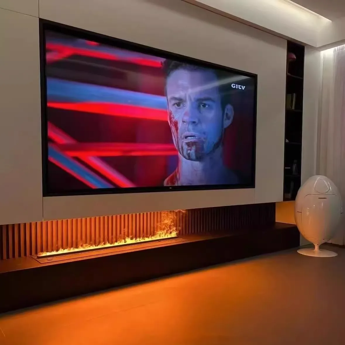 

Энергосберегающий электрический камин с увлажнителем водяного пар, 7-цветный светодиодный пламя, современный камин для украшения дома