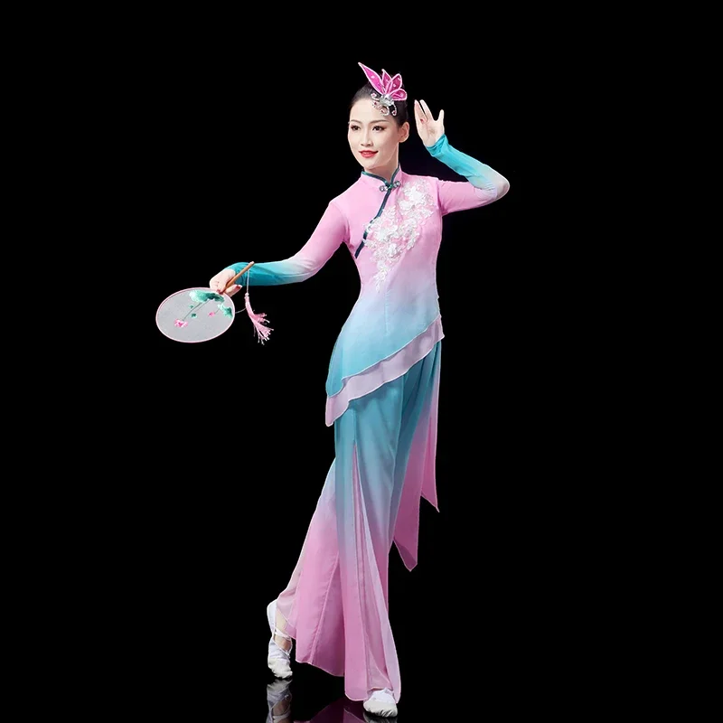 Classical Dance Costumes Traditional National Square Dance Suit Fan Dancer Wear for Stage Chinese Style Hanfu Dance Performance