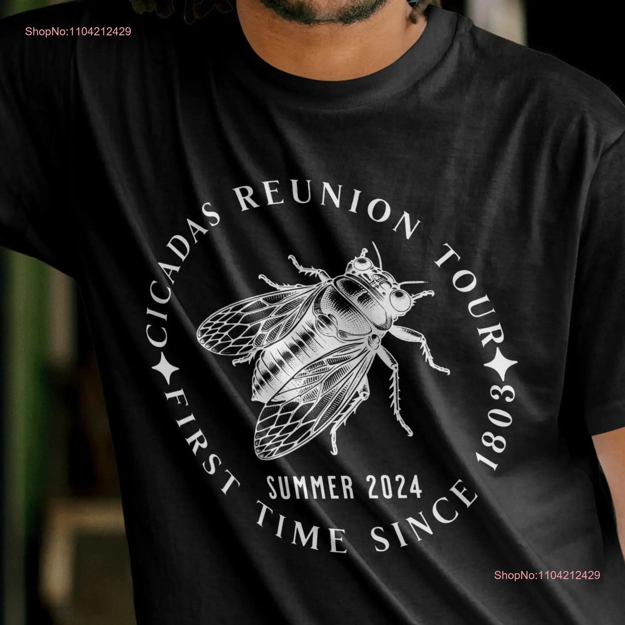 Cicada T Shirt 2024 Emergence Jersey  Funny Concert Bug Humor Goblincore Insect Nature Lover long or short sleeves