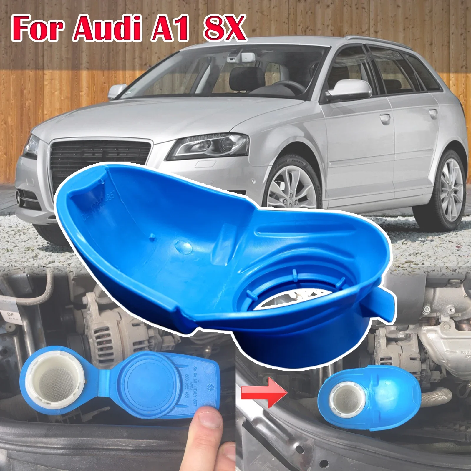 

Car Fluid Reservoir Wiper Wash Funnel Washer Tank Cover Filler Cap For Audi A1 8X A3 8L 8P A5 8T 2010 2011 2012 2013 2014 - 2018