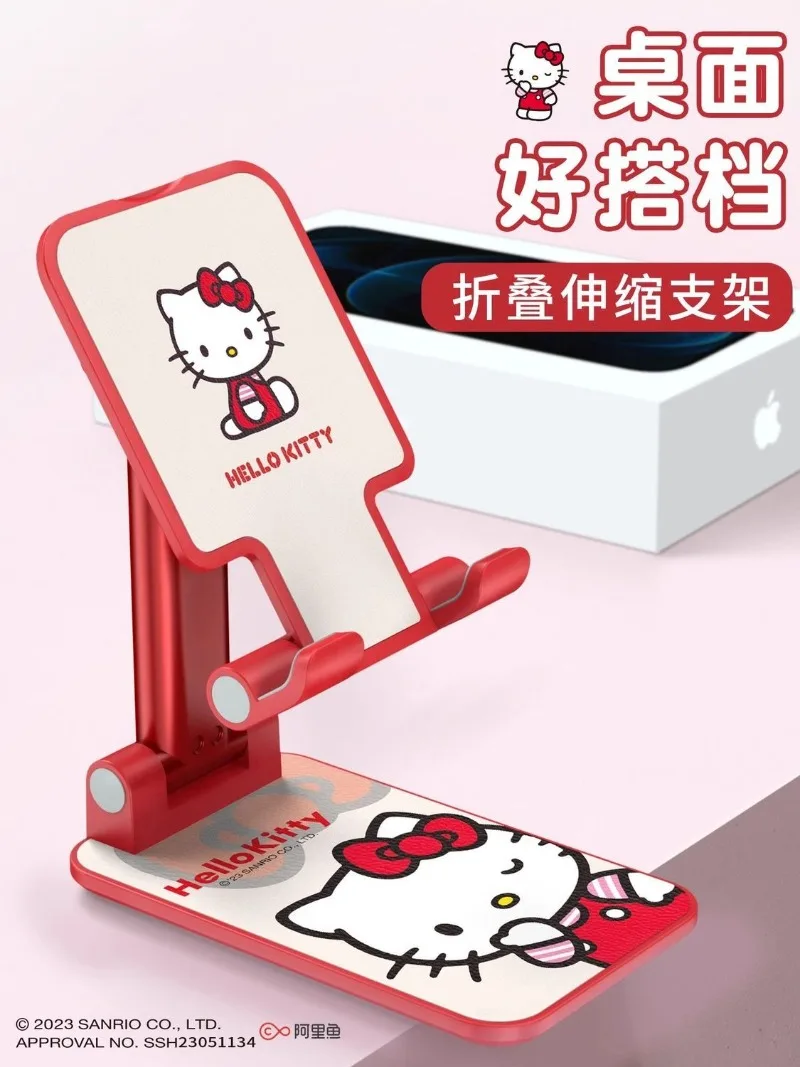 

Hello Kitty Anime Kawaii Sanrio Ins Fashion Official Mobile Phone Desktop Stand Cute Phone Holder Lovely Gifts for Kids