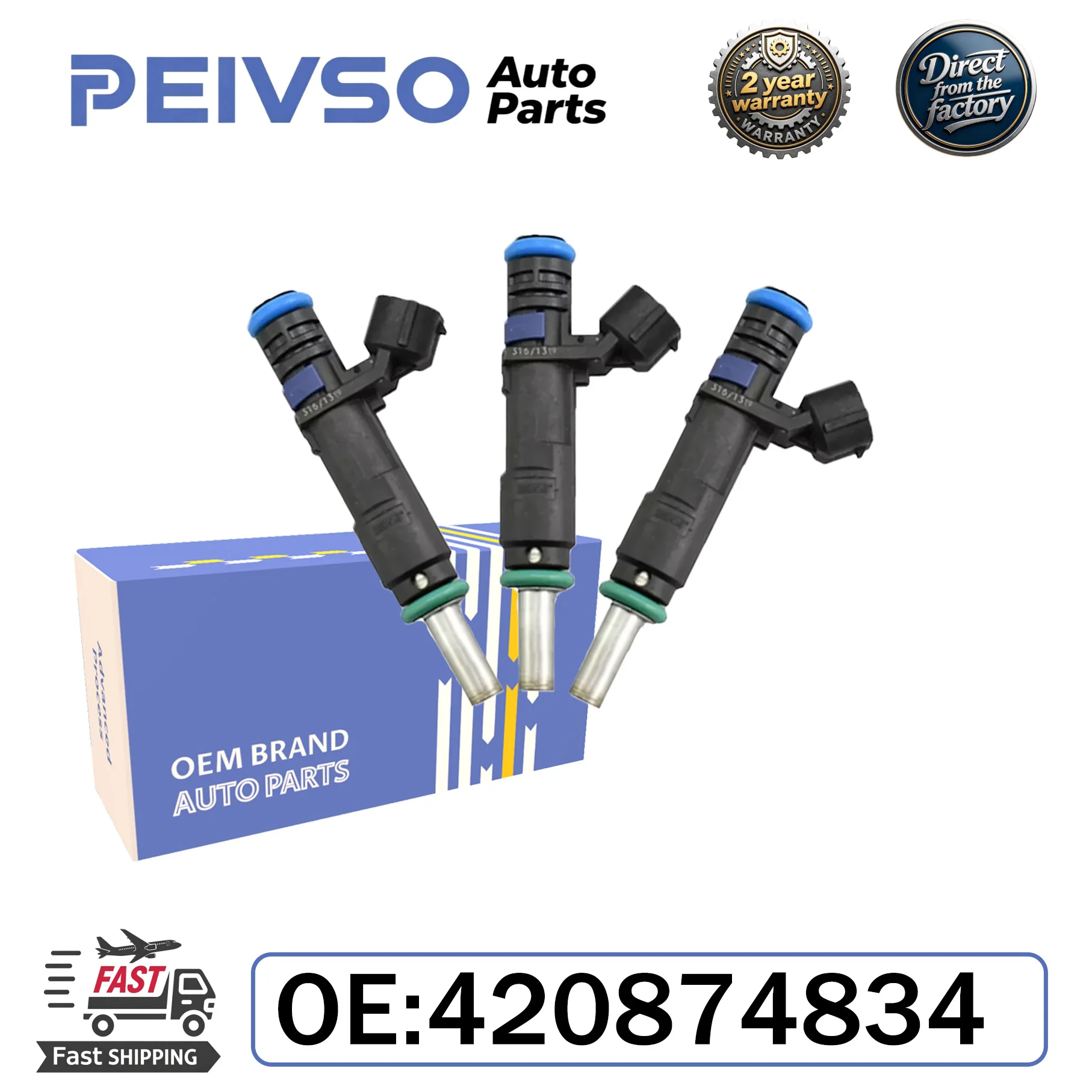 PEIVSO High Quality 420874846 3Pcs Fuel Injectors Nozzle Fits For Sea-Doo Challenger GTI GTR GTX GTXS RXP RXT 420874834 006-622