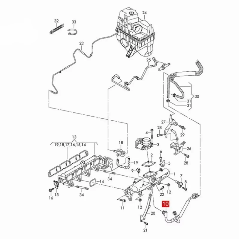 06J133781CB Carbon Canister Solenoid Valve Pipeline For VW Caravelle Multivan T5 T6 Vapor Canister Purge Valve&Hose