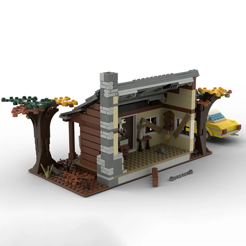 598pcs MOC The Evil Dead Knowby Cabin Seasonal Halloween Model Toy Building Blocks Small Decor, Home Decor For Son Holiday Gift