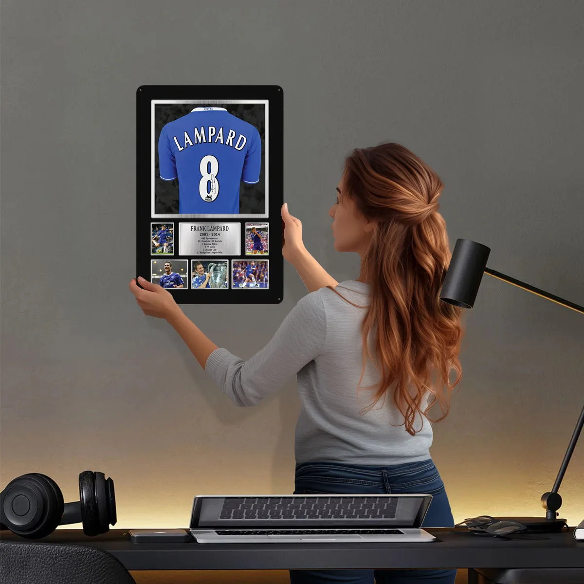 Frank Lampard Signed Chelsea Jersey Recreation Sign Sport Poster Vintage Decoration Room Retro Home Decor Items Wall Art Mural