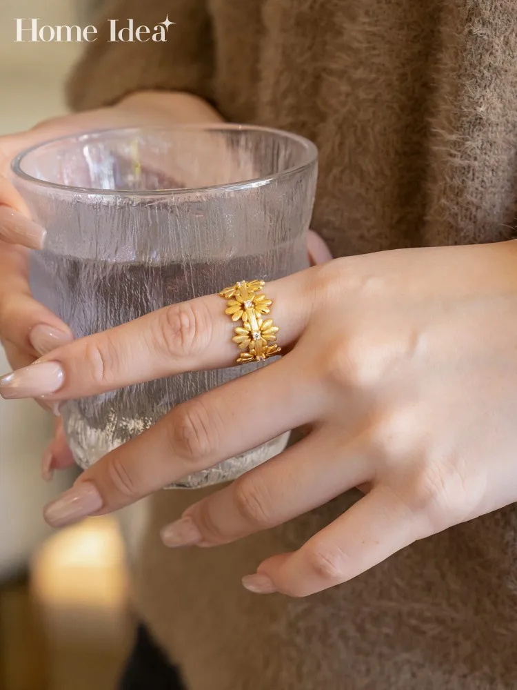 

Модное дизайнерское женское кольцо Daisy из стерлингового серебра 925 пробы с алмазной огранкой, новое изысканное ювелирное украшение для вечеринок, блестящие кольца-аксессуары