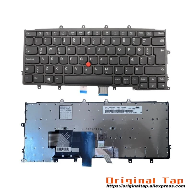 IS Icelandic Keyboard for Lenovo Thinkpad X270 A275 01EN564 01EP040