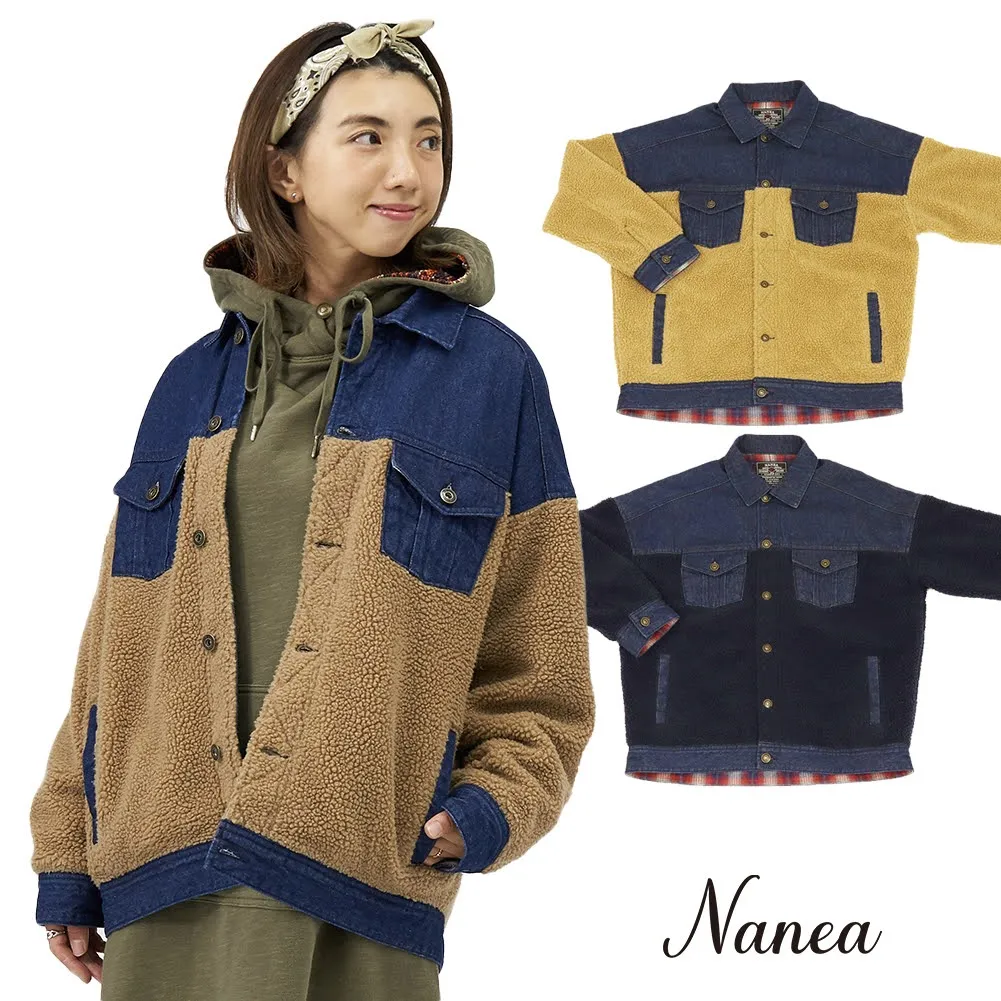 

Autumn Winter New Sle Lamb Fur Denim Patchwork Casual Cotton Jaet Warm Outerwear Sweet Japanese Sle Thiened Long Sve