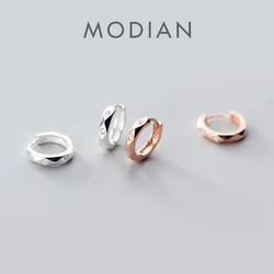 Modian Silver 925 Jewelry Minimalism Clear CZ Hoop Earrings for Women Sterling Silver 925 Anti-allergy Fine Jewelry Gifts