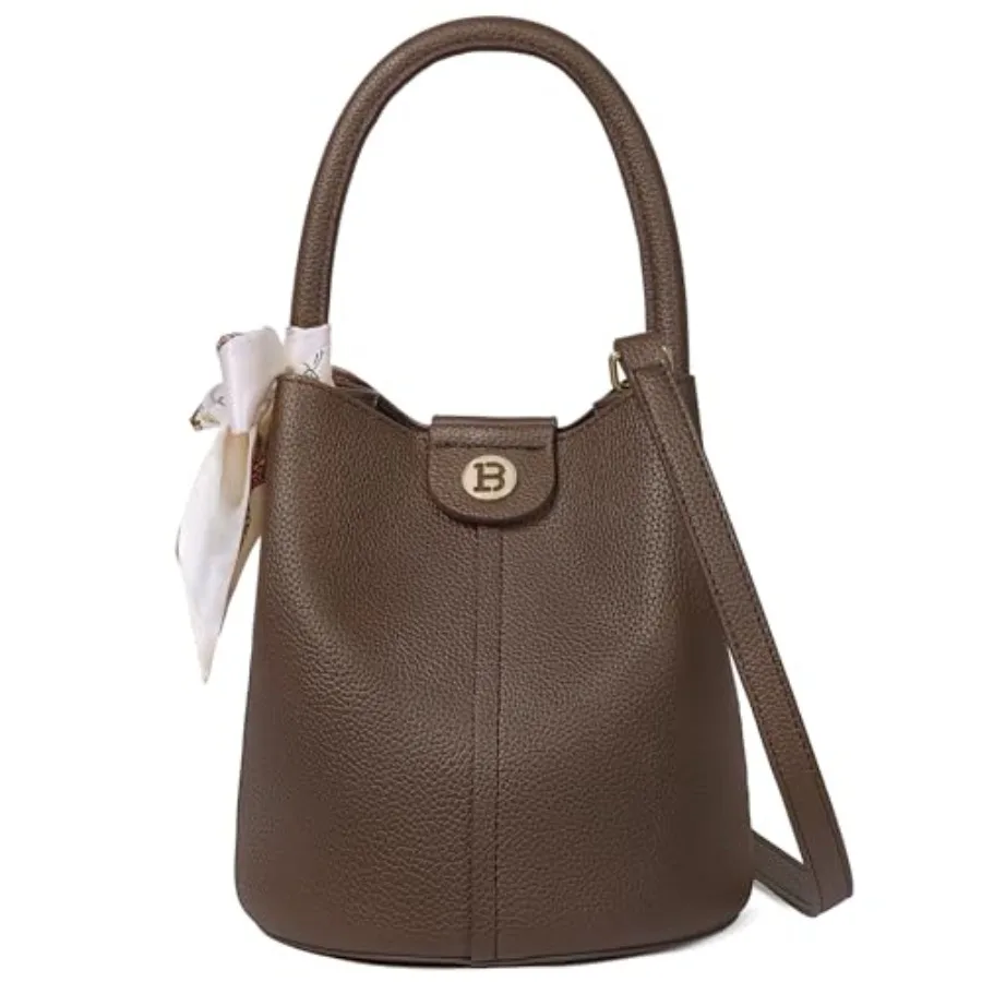 

BOSTANTEN Small Crossbody Bags for Women Vegan Leather Mini Bucket Handbag Removable Shoulder Strap