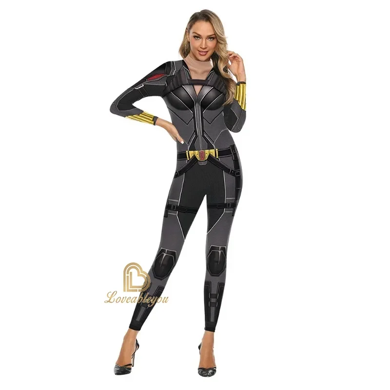 Film Black Widow Cosplay Costume Superhero Scarlett Johansson Jumpsuits Halloween Party Tights Zentai Bodysuit Suit