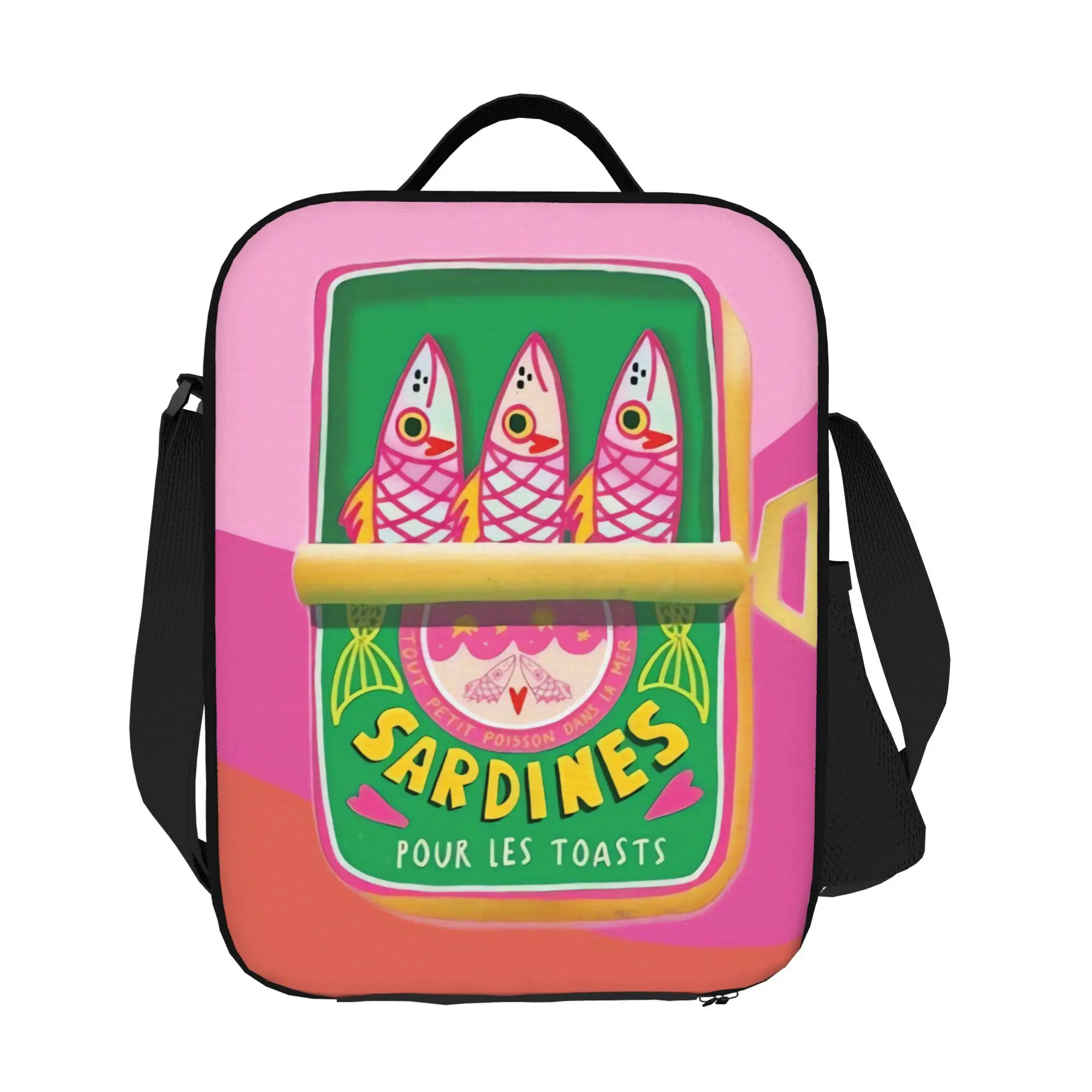 Bolsa de Mano con Diseño de Sardinas, Apta para la Oficina, Viajes de Negocios y Uso Diario Informal, No Apta para el Contacto con Alimentos