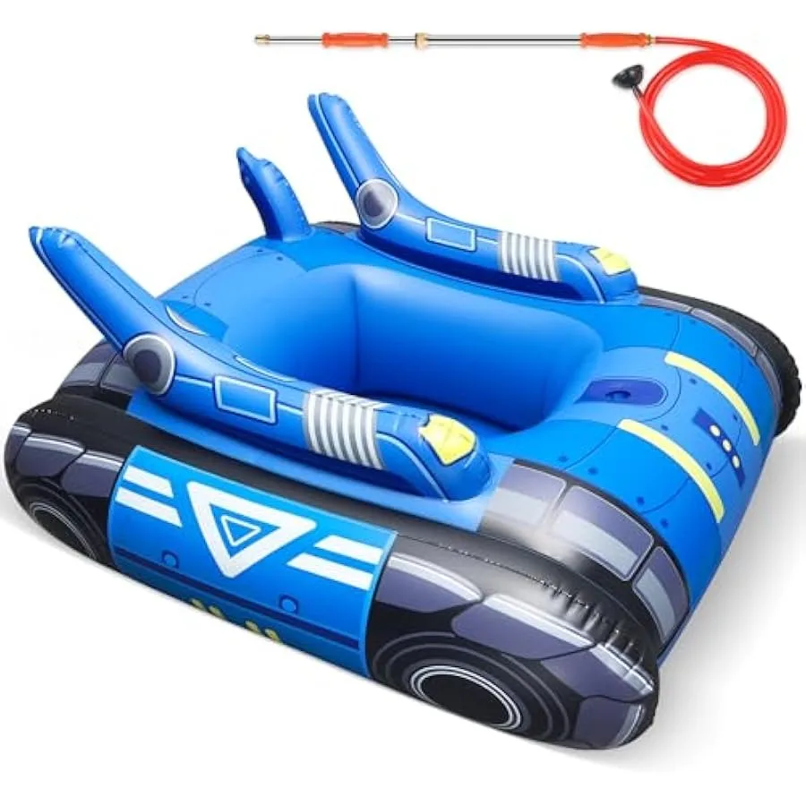 Chariot Großer aufblasbarer Tank-Poolschwimmer für Erwachsene mit Edelstahl-Wasserpistolen, Schwimmschwimmer mit Wasserkanone für Lake Beac